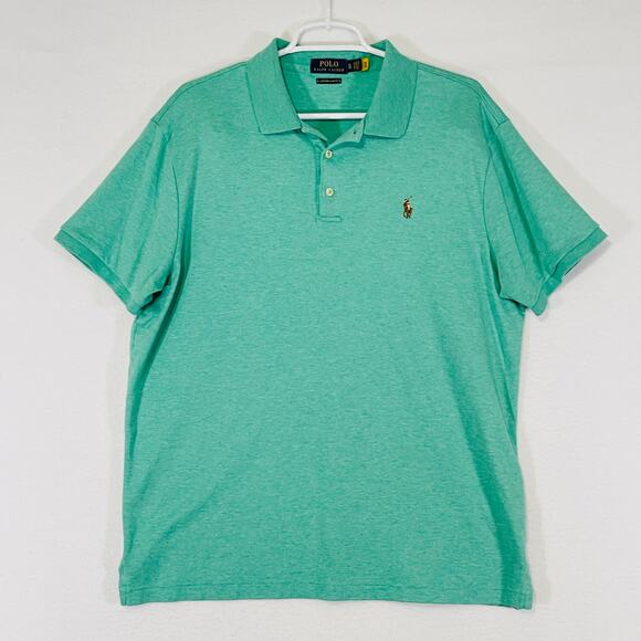 POLO Ralph Lauren Shirt Mens XL Green Short Sleeve Soft Custom Slim Fit PONY - Picture 1 of 7